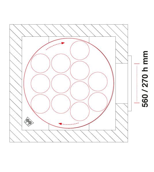 Gas Pizzaofen Pavesi PVP 130 | Backfläche rotierend | 10 bis 12 Pizzen | B1700 x T1750 x H1900 mm